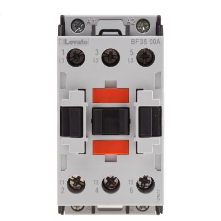 Lovato BF Contactor, 24V ac Coil, 3-Pole, 38 A, 18.5 kW, 3 NO, 440V ac
