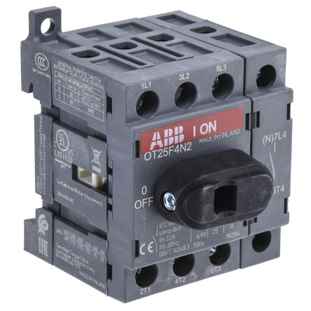 ABB 4-Pole Base Isolator Switch -, IP20, 25A, 560 kW