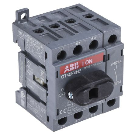 ABB 4-Pole DIN Rail Isolator Switch -, IP20, 40A, 560 kW