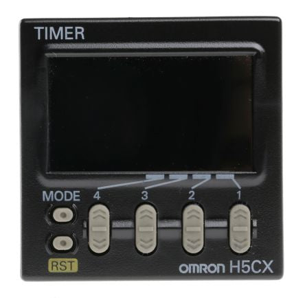 Omron H5CX Series Panel, Panel Mount Timer Relay, 1-Contact 100V ac, 240 V ac, 0.001 s to 9999 h, 0.001 s to 9999 h,