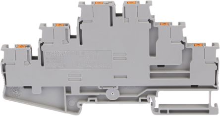 Phoenix Contact 3210499 PT 2.5-3L Series Multi Level Terminal Block Grey, 0.14mm², 4 mm², 3-Level, Push-in, ATEX