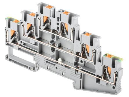 Phoenix Contact 3210541 PT 2.5-PE/L/L Series Multi Level Terminal Block Grey, 0.14mm², 4 mm², 3-Level, Push-in