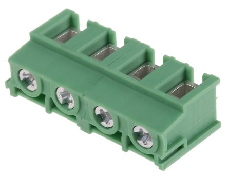 Phoenix Contact PT 2.5/4-7.5-H Series Horizontal PCB Terminal Block, 4 Contact(s), 7.5 mm Pitch, 1 Row