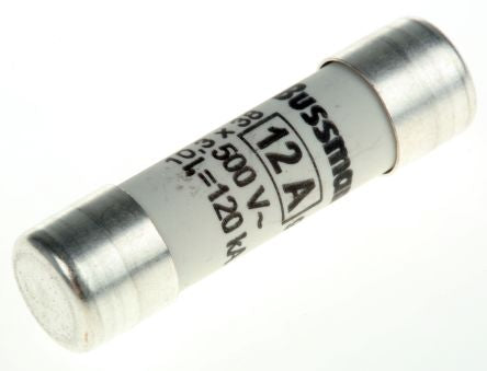 Eaton 12A Ceramic Cartridge Fuse, 10 x 38 mm
