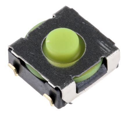 Omron IP67 Green Tactile Switch Tactile, 0.9 mm, SPST 50mA 24 V dc, Through Hole