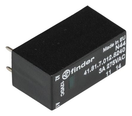 Finder 41 Series Solid State Relay, 3 A Load, PCB Mount, 240 V ac Load, 17V dc Control
