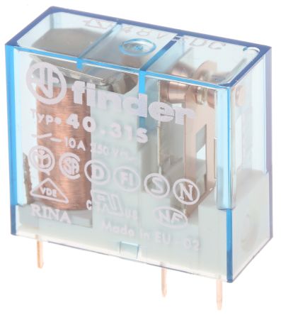 Finder PCB Power Relay, 48V dc Coil, 10A Switching Current, SPDT