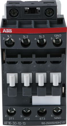ABB AF16 Contactor, 230V ac Coil, 3-Pole, 30 A, 7.5 kW 130V, 3 NO, 690V ac