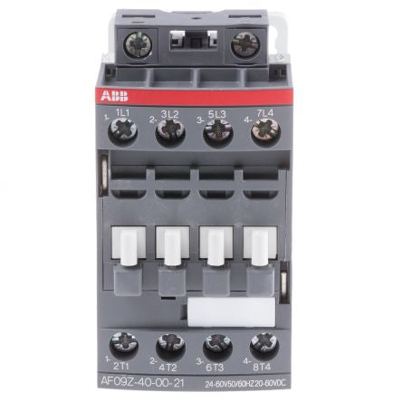 ABB AF09Z Contactor, 24V ac/dc Coil, 4-Pole, 7 A, 4 kW 60V, 4 NO, 690V ac
