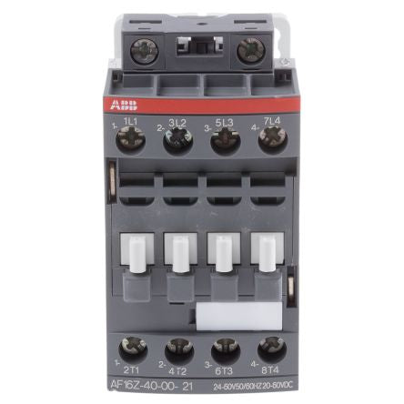 ABB AF16 Contactor, 24V ac/dc Coil, 4-Pole, 10.5 A, 7.5 kW 60V, 4 NO, 690V ac