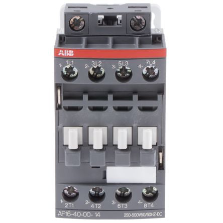 ABB AF16 Contactor, 250V ac/dc, 500 V ac/dc Coil, 4-Pole, 7.5 kW 500V ac/dc, 4 NO, 690V ac