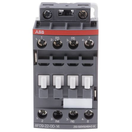 ABB AF09 Contactor, 250V ac/dc, 500 V ac/dc Coil, 4-Pole, 4 kW 500V ac/dc, 2 NO/2 NC, 690V ac