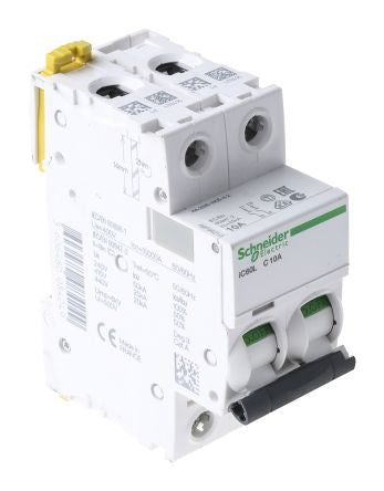Schneider Electric Acti9 iC60L Miniature Circuit Breaker, 2-Pole, 10A, Type C, 100V, 12 V, 130 V, 220 V, 240 V, 380 V,