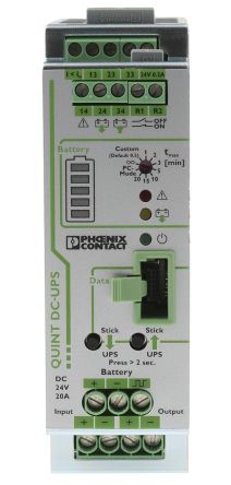 Phoenix Contact 24V dc Input DIN Rail Uninterruptible power supply, QUINT-UPS 480 W QUINT UPS
