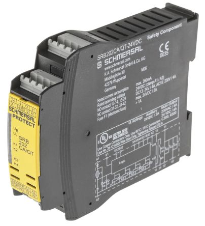 Schmersal SRB 202CA, 24V dc Safety Relay, 2 Safety Contacts, 2