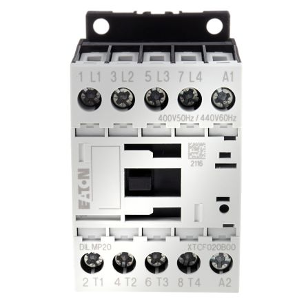 Eaton DILM Contactor, 400V ac Coil, 4-Pole, 22 A, 5.5 kW 400V ac, 4 NO, 400V ac