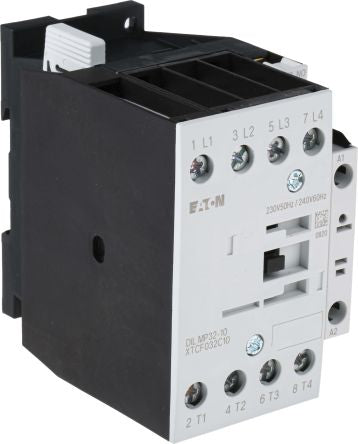 Eaton DILM Contactor, 230V ac Coil, 4-Pole, 32 A, 7.5 kW 230V ac, 4 NO, 400V ac