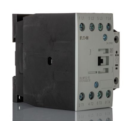 Eaton DILM Contactor, 24V dc Coil, 4-Pole, 32 A, 7.5 kW 24V dc, 4 NO, 400V ac