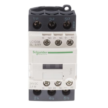 Schneider Electric LC1D Contactor, 24V dc Coil, 3-Pole, 5.5 kW 24V dc, 3 NO, 690V ac/dc