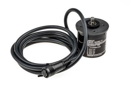 Omron E6CP Series Absolute Encoder 24V dc, 256 ppr ppr, Open Collector Signal, Solid Type, 6 mm Shaft