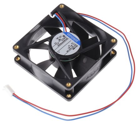 ebm-papst 8400 N Series Axial Fan, 24V dc, 79 m³/h, 2.8 W, IP20 80 mm 25mm 25 mm