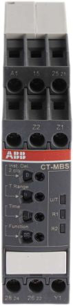 ABB 1SVR Series DIN Rail Timer Relay, 2-Contact, 24 V dc 240V ac, 0.05 s to 300 h, Multifunction-Function, SPDT Switch