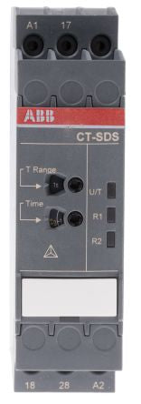 ABB DIN Rail Timer Relay, 2-Contact, 48 V dc 380V ac, 440 V ac, 0.05 s to 10 min, 1-Function, DPST Switch Configuration