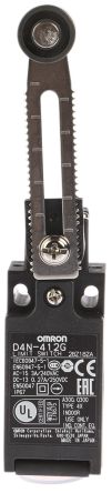 Omron D4n Series Adjustable Roller Lever Limit Switch, 1 NO/1 NC, IP67, Plastic Housing, 4A