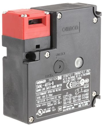 Omron D4NL Series Solenoid Interlock Switch, Power to Unlock