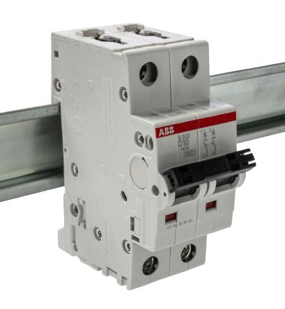 ABB System Pro M Compact S200 Miniature Circuit Breaker, 2-Pole, 10A, Type D, 400V ac AC, 125 V dc DC, 6 kA Breaking