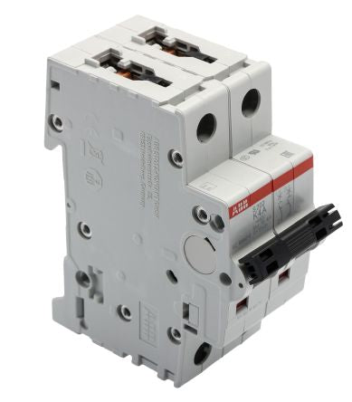 ABB System Pro M Compact S200 Miniature Circuit Breaker, 2-Pole, 4A, Type K, 440V ac AC, 125 V dc DC, 6 kA Breaking