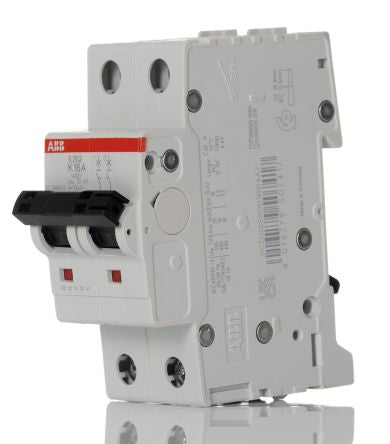 ABB System Pro M Compact S200 Miniature Circuit Breaker, 2-Pole, 16A, Type K, 400V ac AC, 6 kA Breaking Capacity