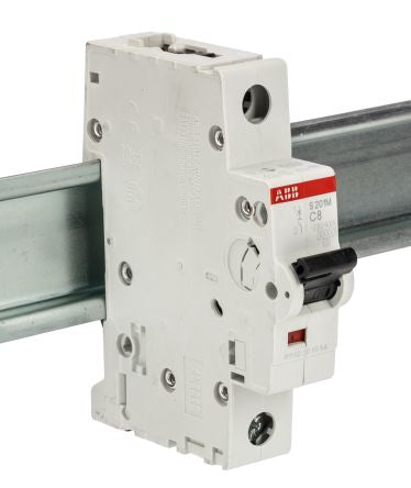 ABB System Pro M Compact S200M Miniature Circuit Breaker, 1-Pole, 8A, Type C, 230V ac AC, 72 V dc DC, 10 kA Breaking