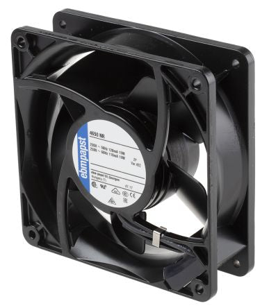 ebm-papst 4000 N Series Axial Fan, 230V ac, 160 m³/h, 19 W, 82 mA Max, IP54 119 mm, 119mm, 38 mm