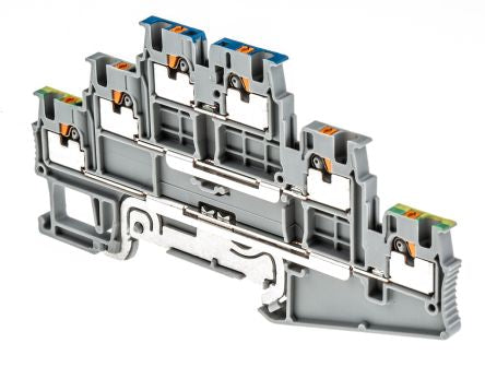 Phoenix Contact 3213755 PT 1.5/S-PE/L/N Series Multi Level Terminal Block Grey, 0.14mm², 1.5 mm², 3-Level, Push-in