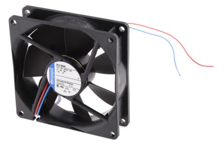 ebm-papst 3400 N Series Axial Fan, 12V dc, 72 m³/h, 1.6 W, 133 mA Max, IP68 92 mm 92mm 25 mm