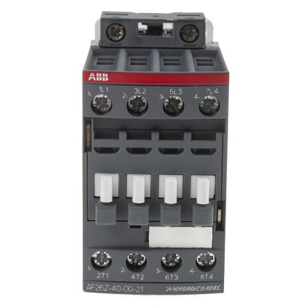 ABB AF26Z Contactor, 24V ac/dc Coil, 4-Pole, 45 A, 11 kW 60V, 4 NO, 690V ac