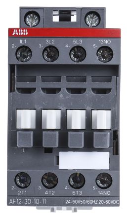 ABB AF12 Contactor, 24V ac/dc Coil, 3-Pole, 28 A, 5.5 kW 60V, 3 NO, 690V ac