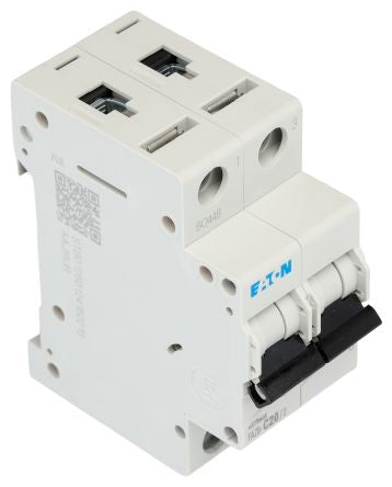 Eaton xEffect xEffect Miniature Circuit Breaker, 2-Pole, 20A, Type C, 400V ac AC, 6 kA Breaking Capacity