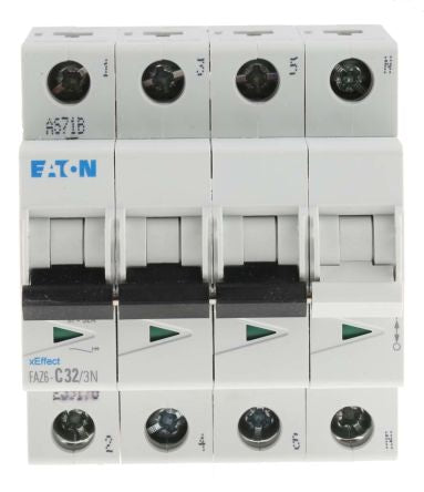 Eaton xEffect xEffect Miniature Circuit Breaker, 4-Pole, 32A, Type C, 400V ac AC, 6 kA Breaking Capacity