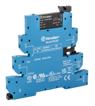 Finder Solid State Interface Relay 400V ac DIN Rail Screw