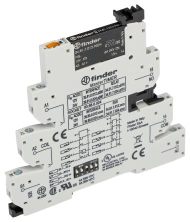 Finder Solid State Interface Relay, Control:13.2V ac/dc DIN Rail Screw