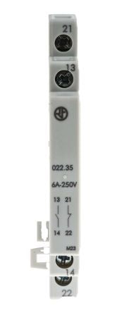 Finder Auxiliary Contact, 1 Contact, 1 NO/1 NC, 22, DIN Rail, 6 A, 230V ac, 022.35