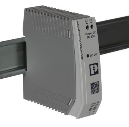 Phoenix Contact UNO POWER Switched Mode DIN Rail Power Supply 264V ac AC Input 24V dc, 1.25 A Output DC 30 W
