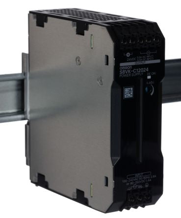 Omron S8VK-C Switched Mode DIN Rail Power Supply 350 V dc, 240V ac AC/DC Input 24V dc, 5 A Output DC 120 W