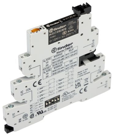 Finder 39 Series Interface Relay, DIN Rail, 12V ac/dc Coil, SPDT, 15mA