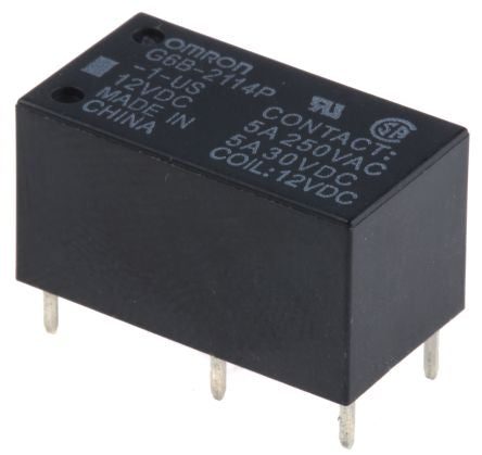 Omron PCB Power Relay, 12V dc Coil, 5A Switching Current