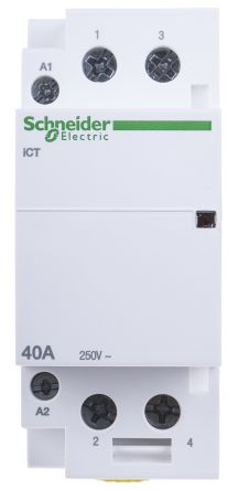 Schneider Electric Acti9 iCT Contactor, 230V ac Coil, 2-Pole, 40 A, 1.6 W 240V, 2 NO, 250V ac