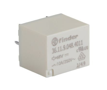 Finder PCB Power Relay, 48V dc Coil, 10A Switching Current, SPDT