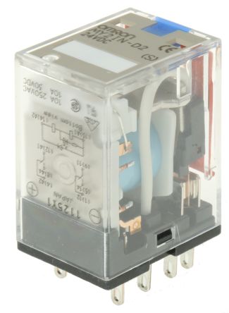 Omron Surface Power Relay, 24V dc Coil, 10A Switching Current, DPDT